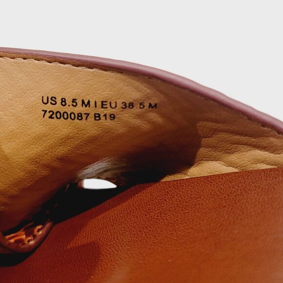 Patricia Nash Sandals Womens Size 8.5 M Luca Leather Slide Wedge Cognac Heels - Picture 12 of 16